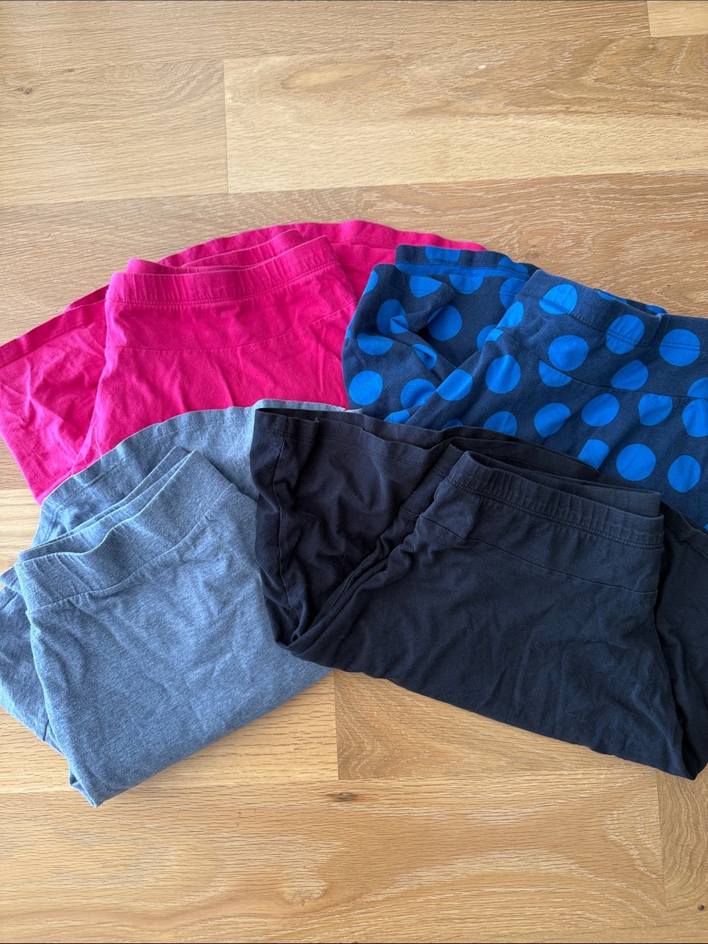 Girls' Cotton skirts Pack - Pink, Blue Polka Dot, Blue, Black- size 16+
